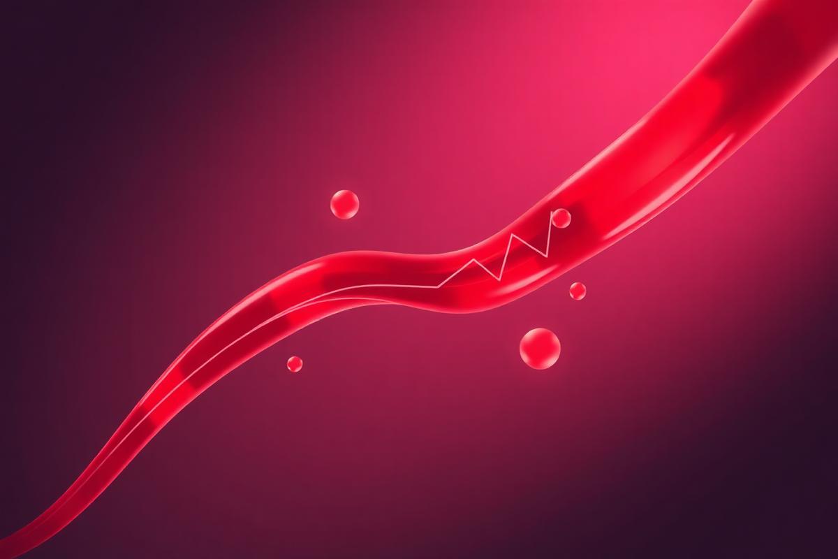 Illustration of glucose moving smoothly through a blood vessel